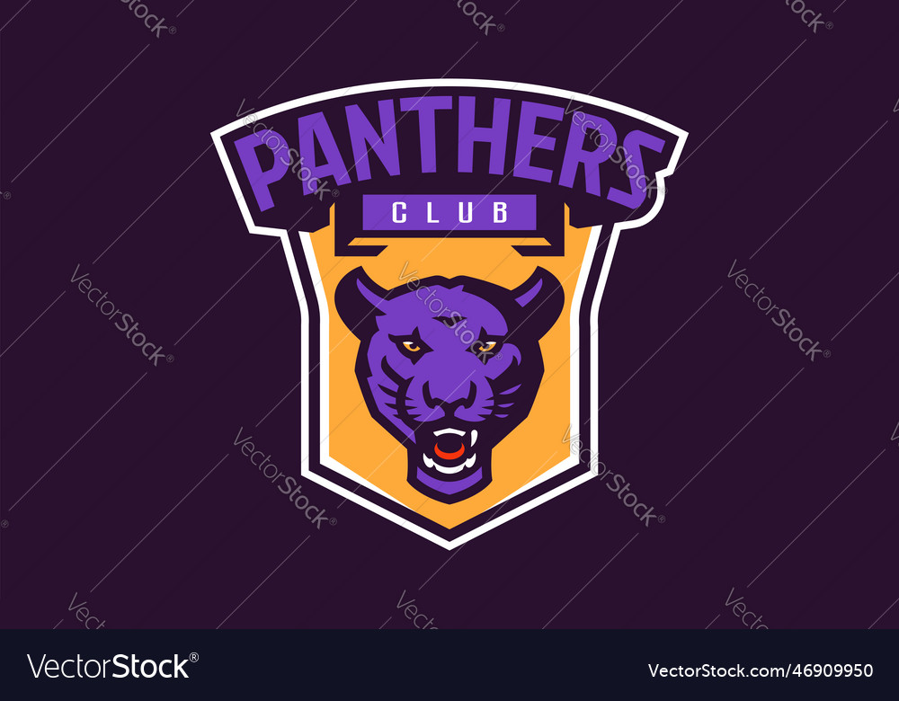 Sports logo with panther mascot colorful sport Vector Image