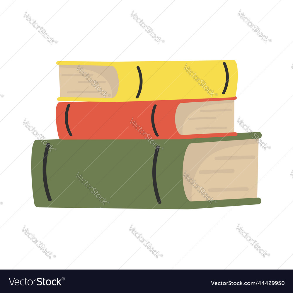 Stack of books flat design