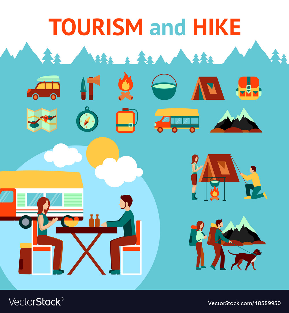 Tourism and hike infographics