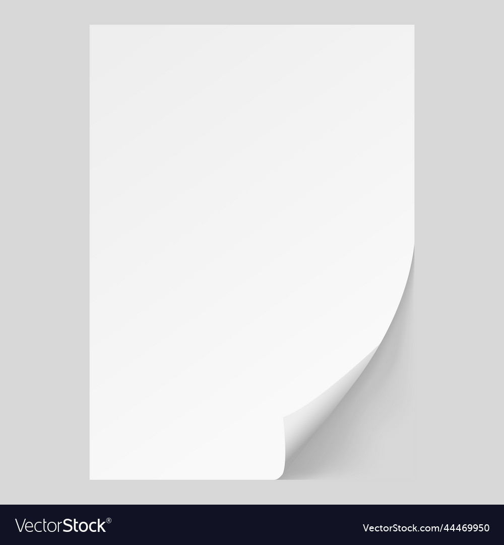 White sheet of paperrealistic Royalty Free Vector Image