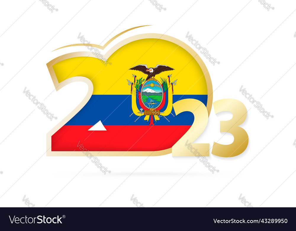 Year 2023 with ecuador flag pattern