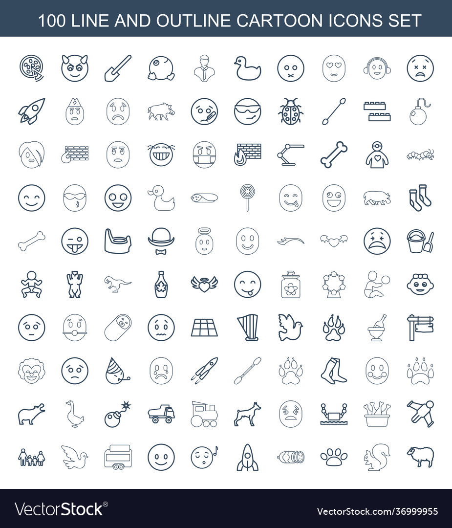 Cartoon icons Royalty Free Vector Image - VectorStock