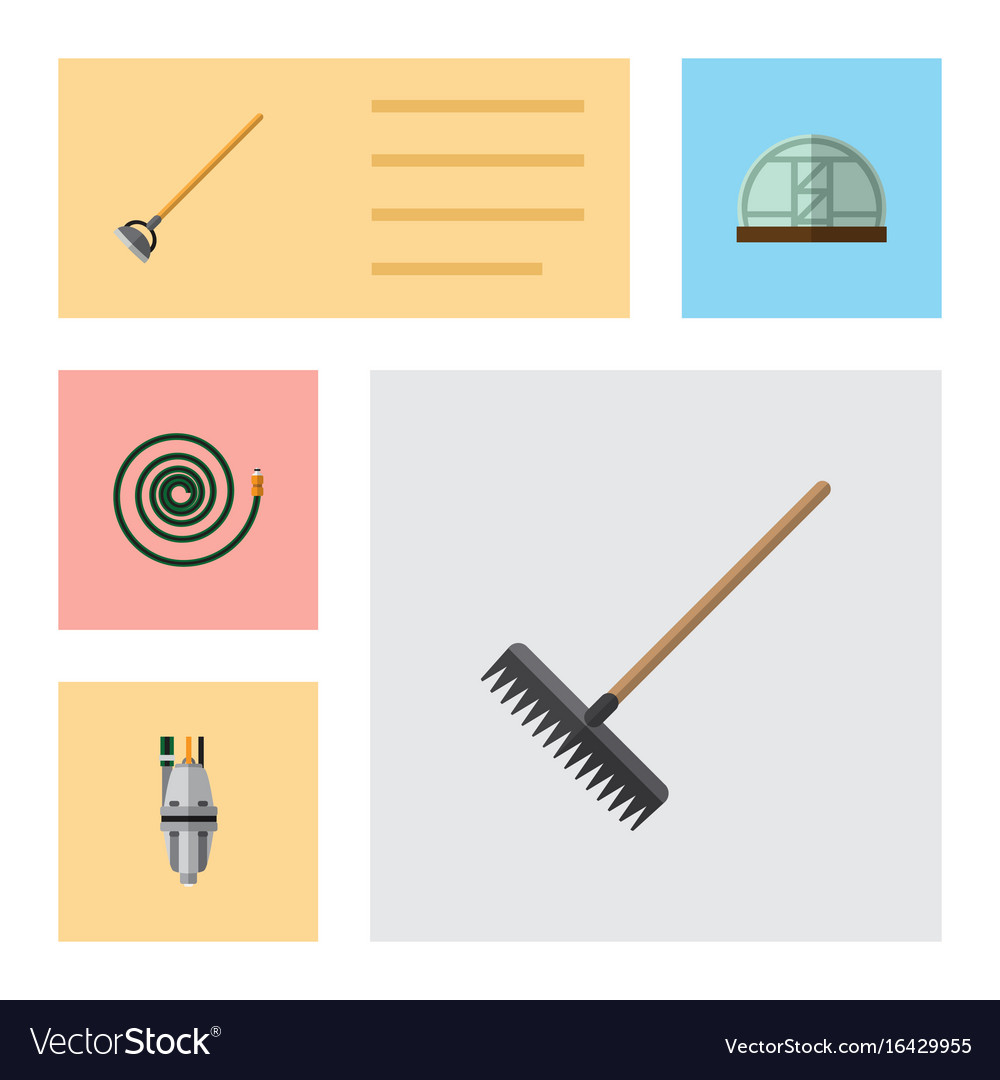 Flat icon garden set of tool pump hosepipe Vector Image