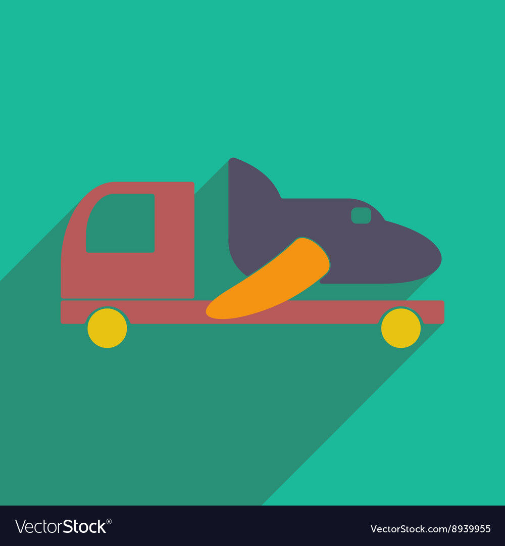 Flat with shadow icon and mobile application car