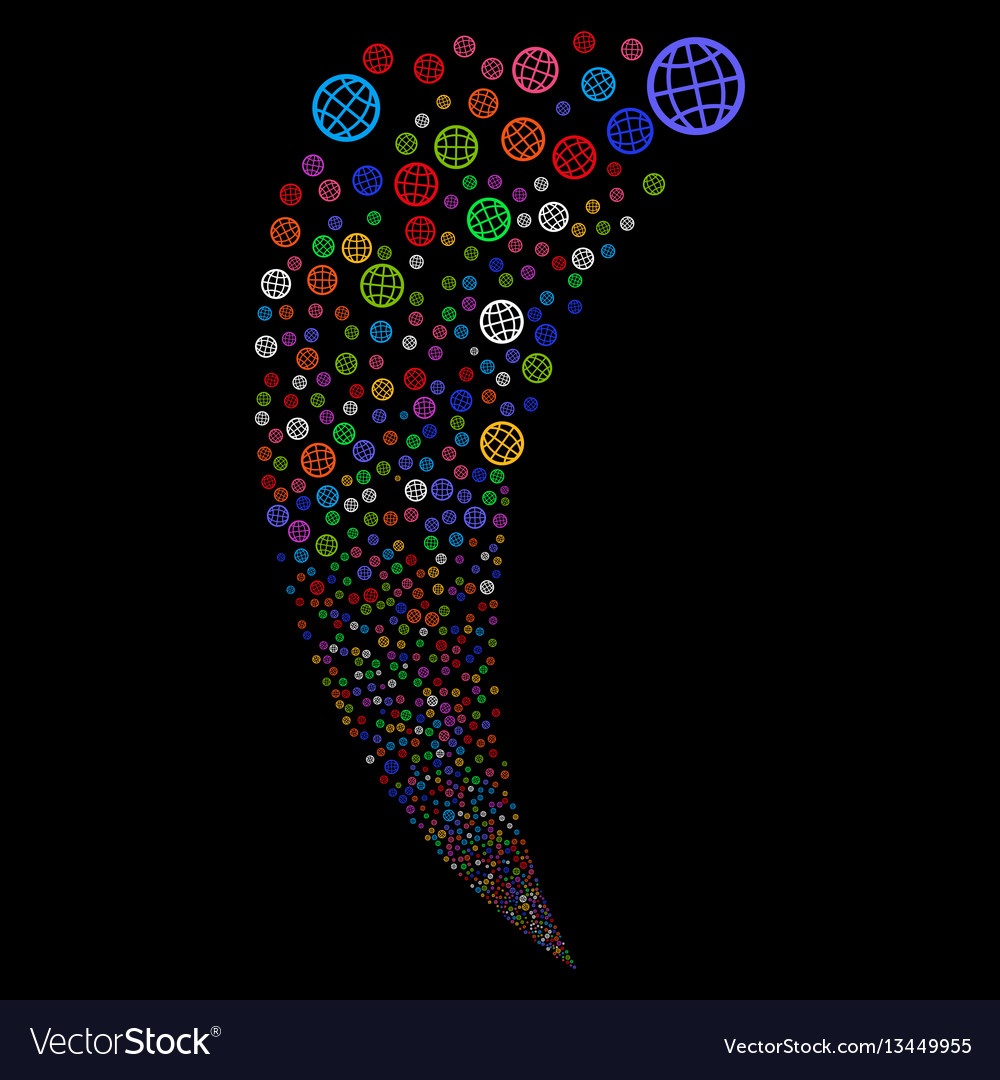 Globe random stream vector image Globe random stream