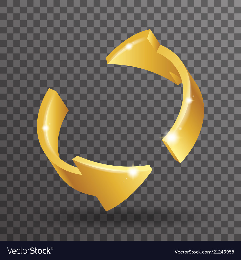 Golden Rotation Arrows - 3D Elements