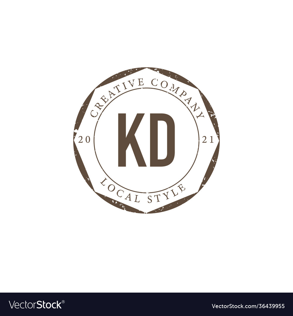 Initial letter kd luxury boutique logo vintage