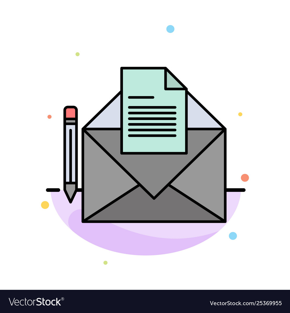 Mail message fax letter abstract flat color icon