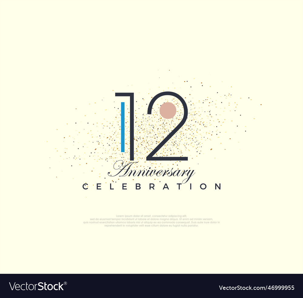 Modern and simple number design for 12th