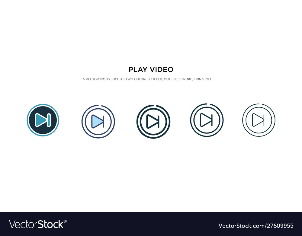 Play video icon in different style two colored