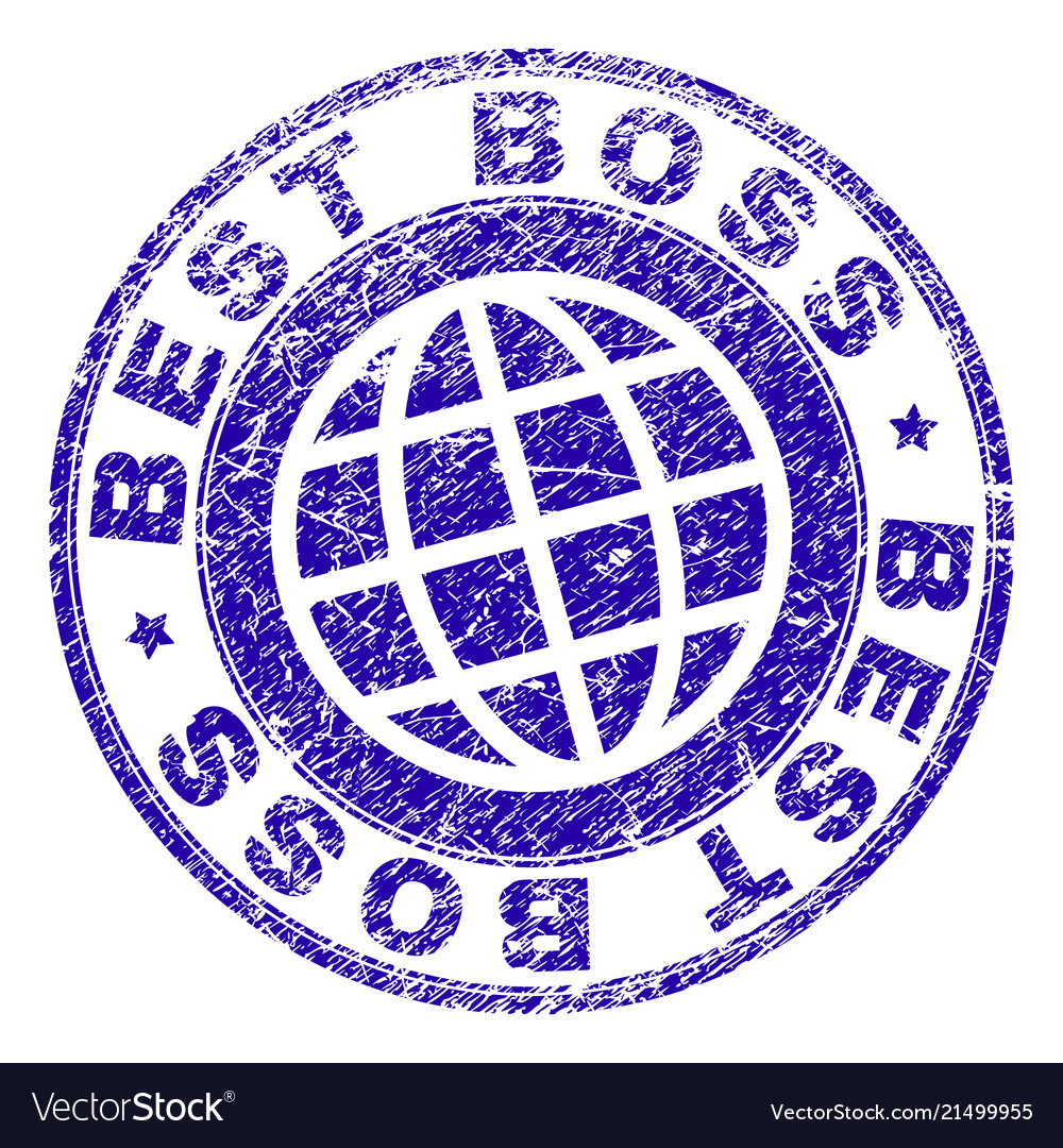 scratched textured best boss stamp seal royalty free vector