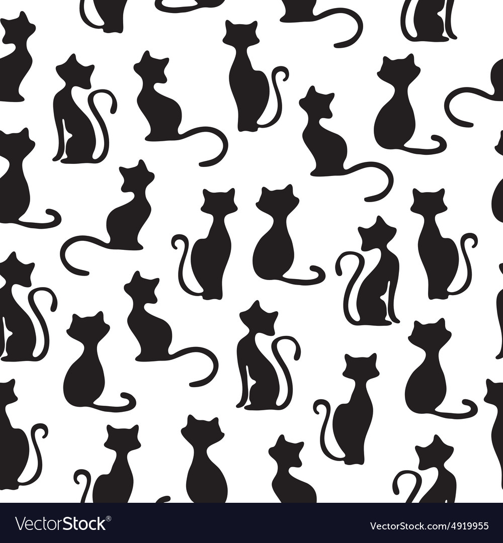 Seamless background with cats Royalty Free Vector Image