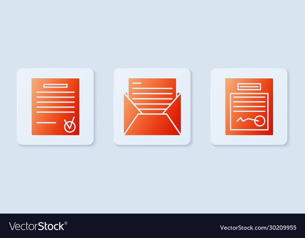 Set mail and e-mail confirmed document check vector image Set mail and e-mail confirmed document check