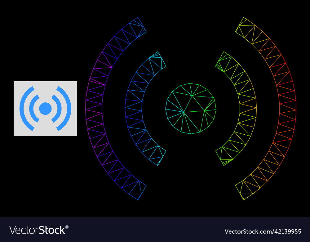 Spectrum gradient polygonal net mobile internet vector image Spectrum gradient polygonal net mobile internet