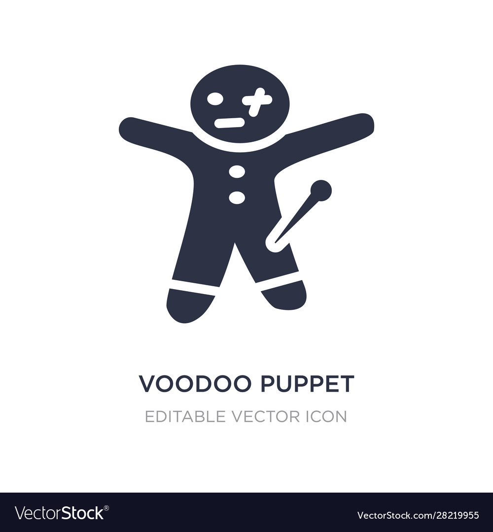 Voodoo puppet icon on white background simple