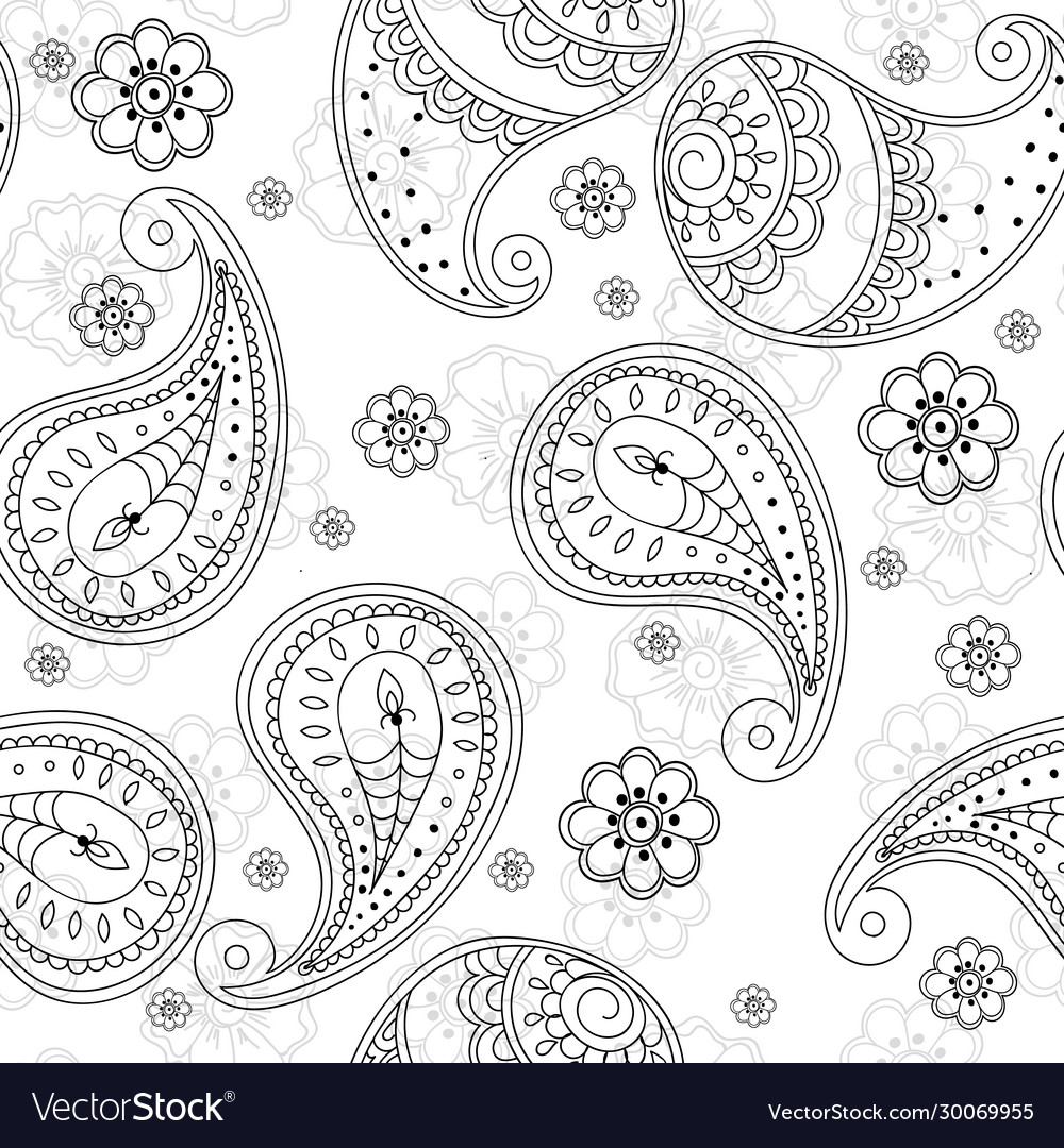 White leaf asian seamless pattern persian