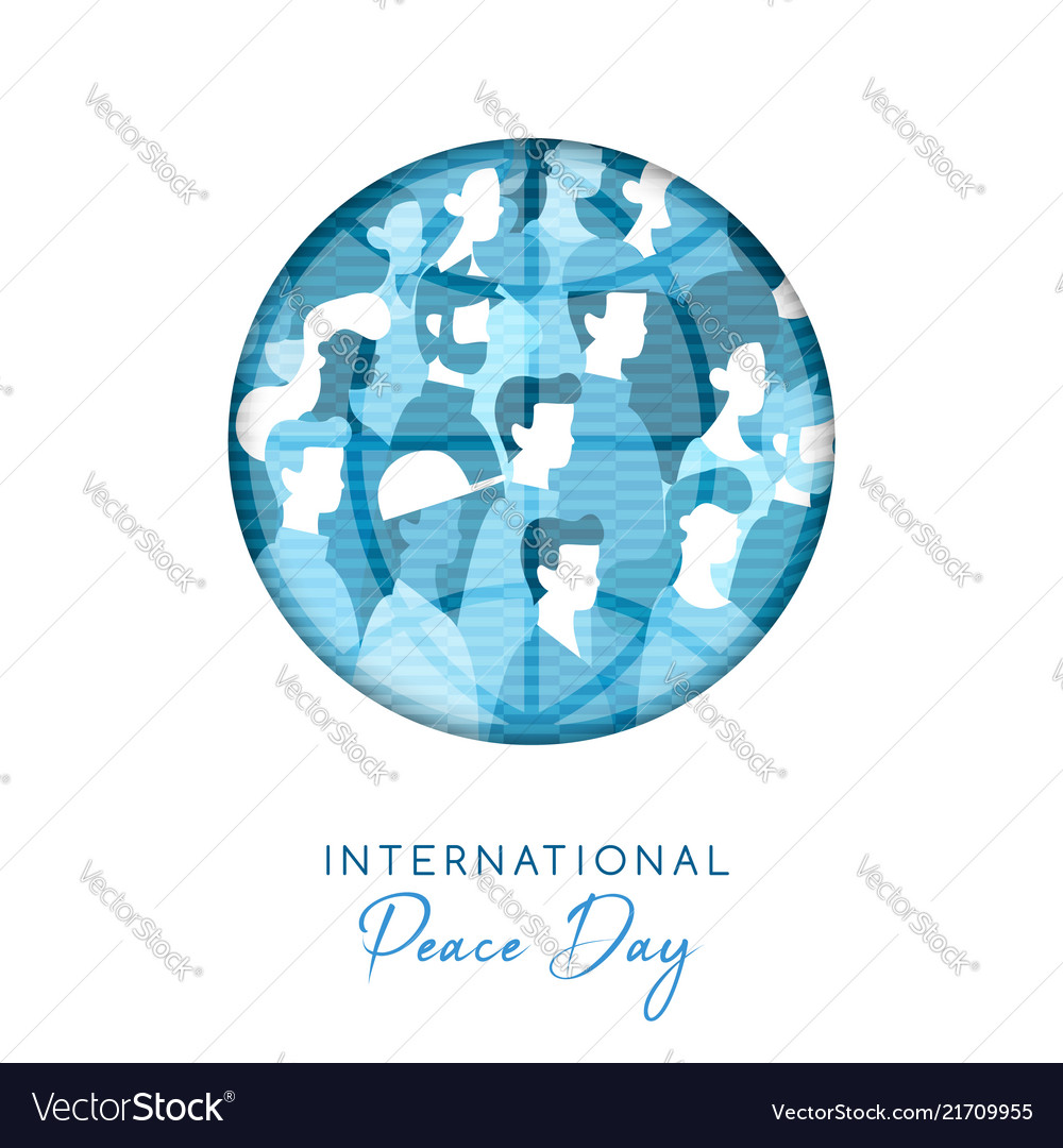 World peace day card for diverse people unity Vector Image