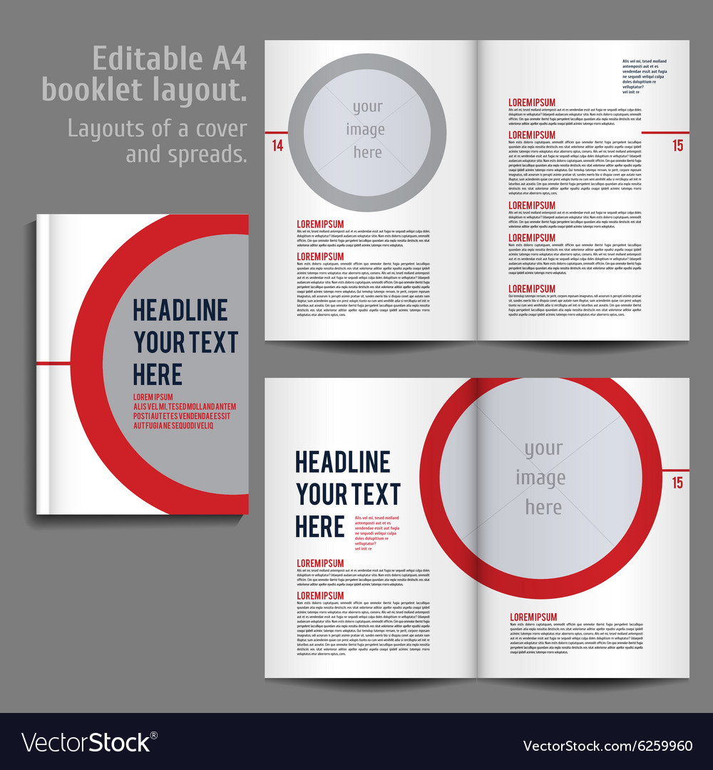 A4 Booklet Layout Design Template With Cover Vector Image
