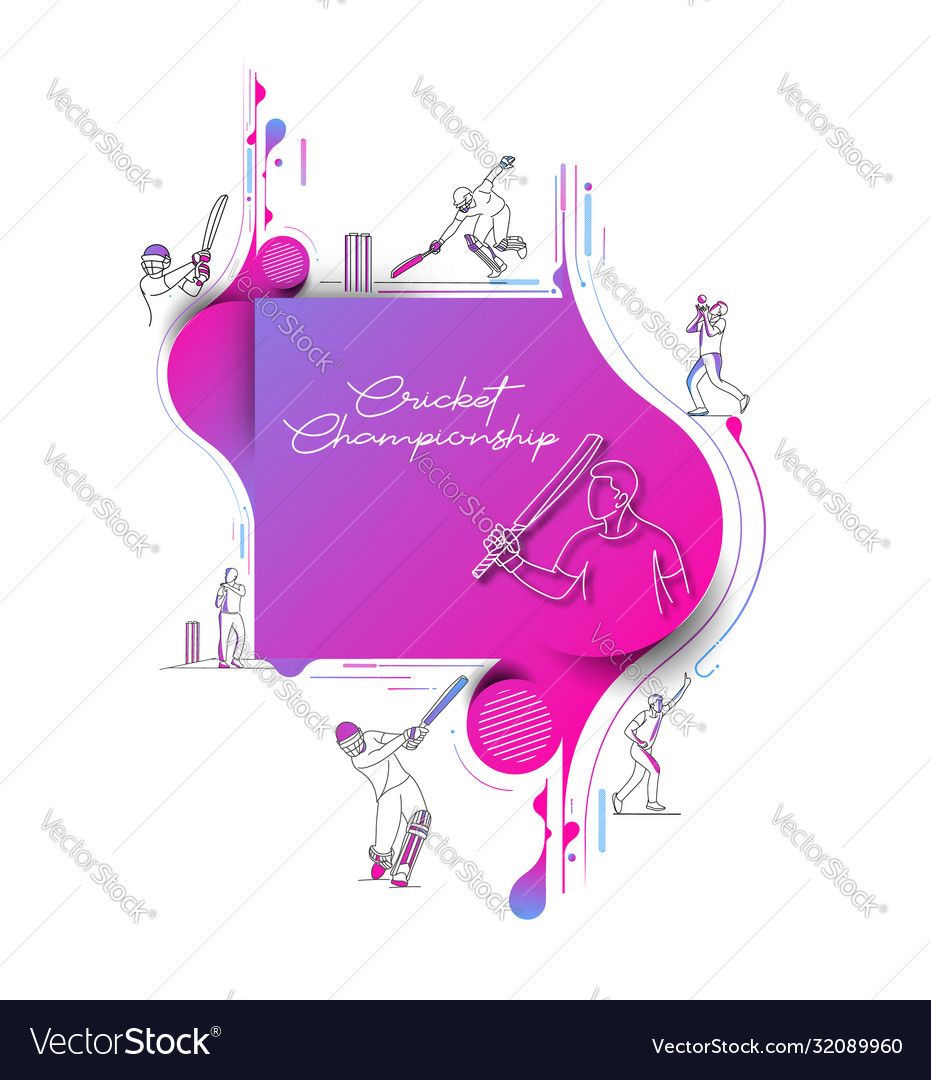 Abstract colorful pattern with batsman and bowler vector image Abstract colorful pattern with batsman and bowler