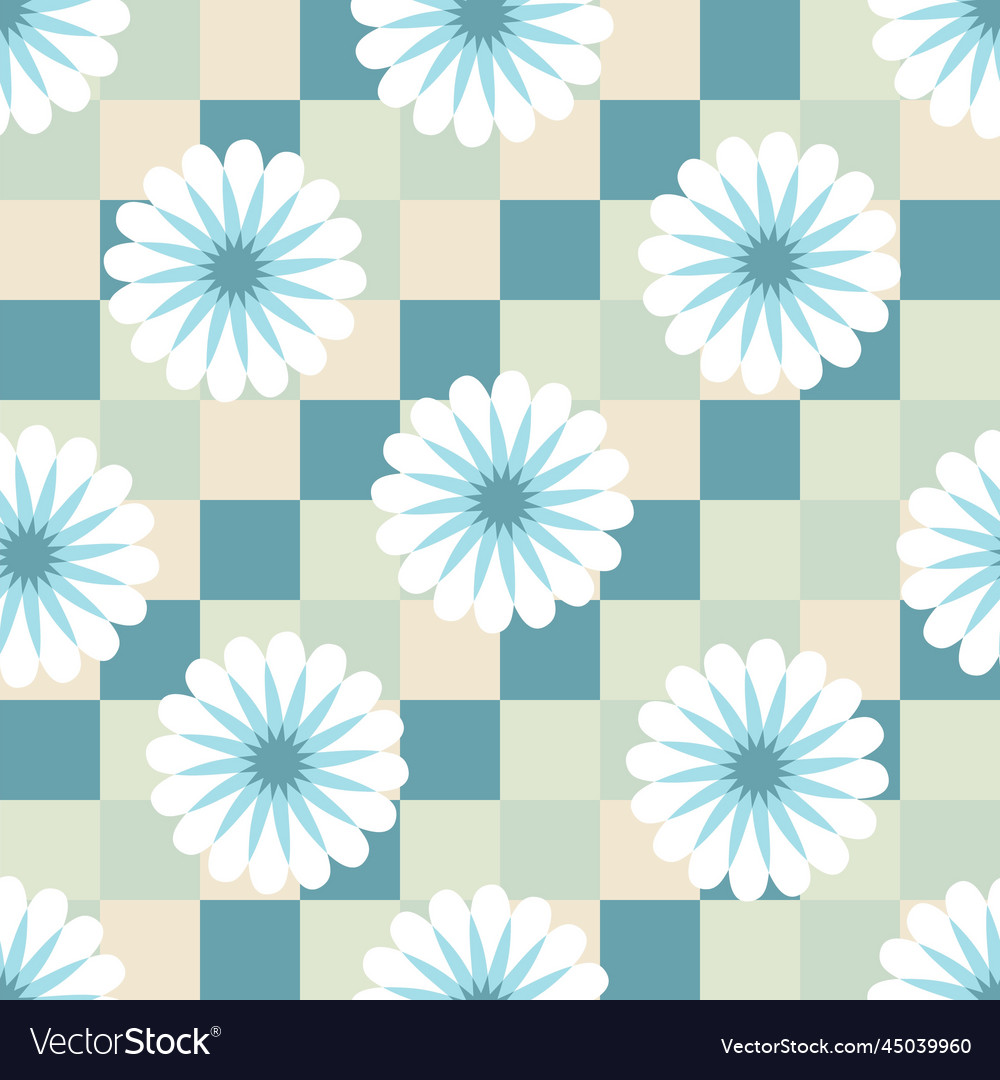 Checkerboard seamless pattern with abstract