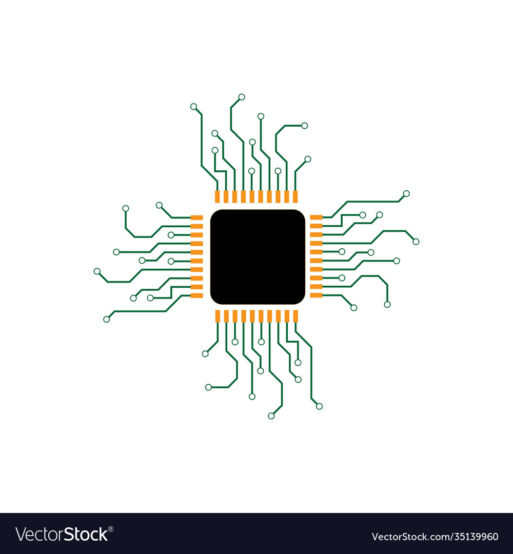 Circuit processor symbol and icon Vector Image Circuit processor symbol and icon