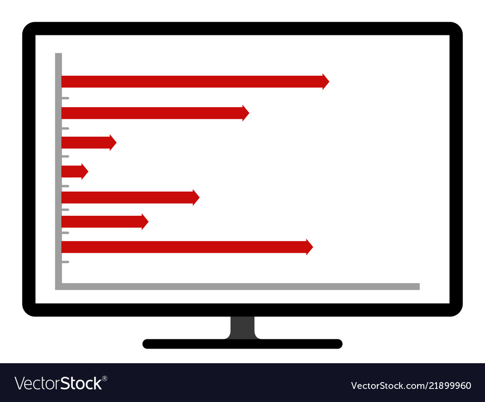 Colored business graph on a computer screen Vector Image