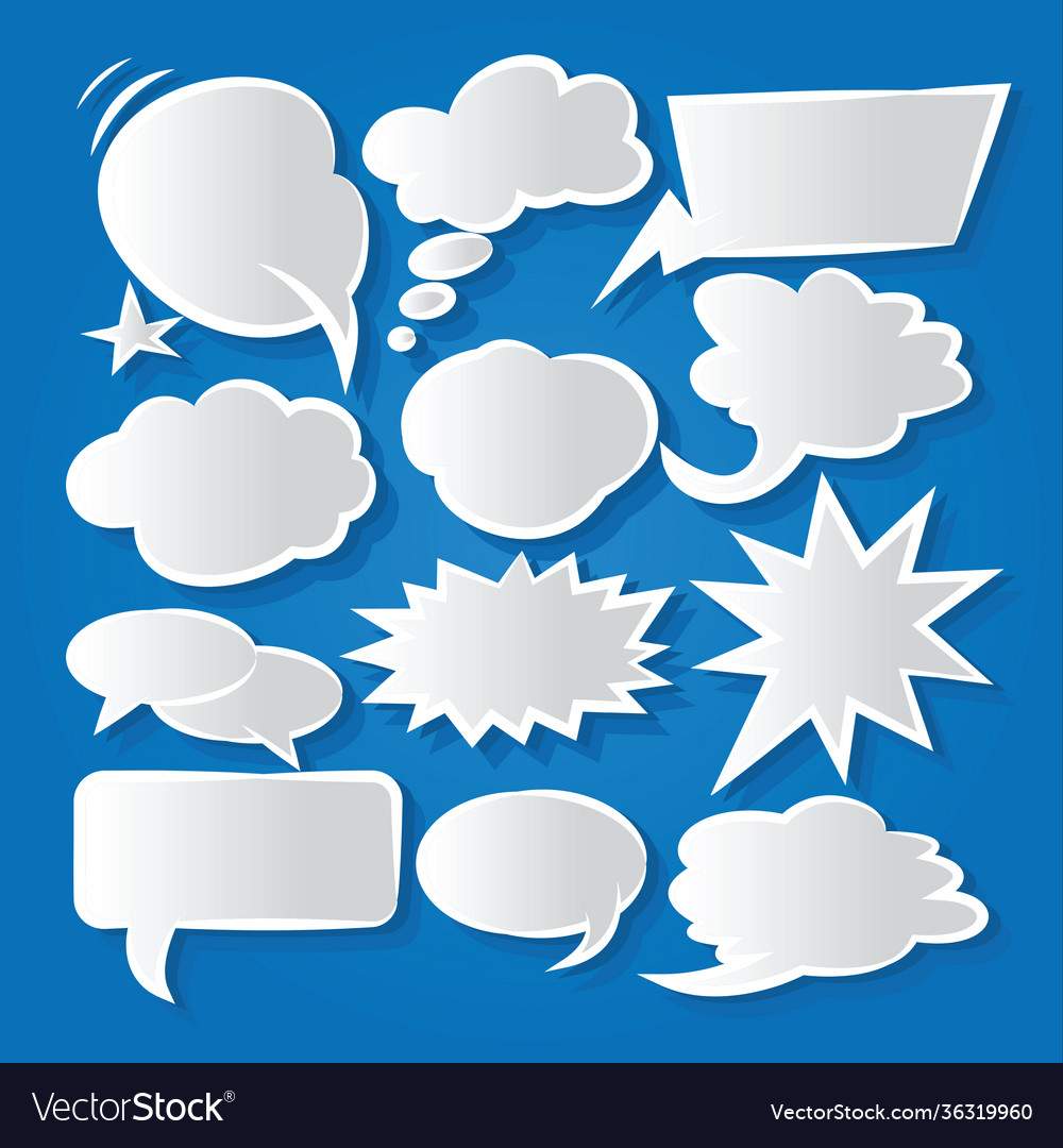 Comic speech bubbles icons collection color