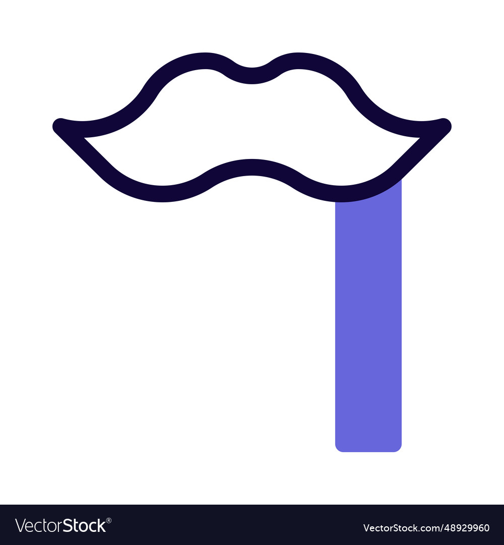 Dandy mustache with a handle isolated on white