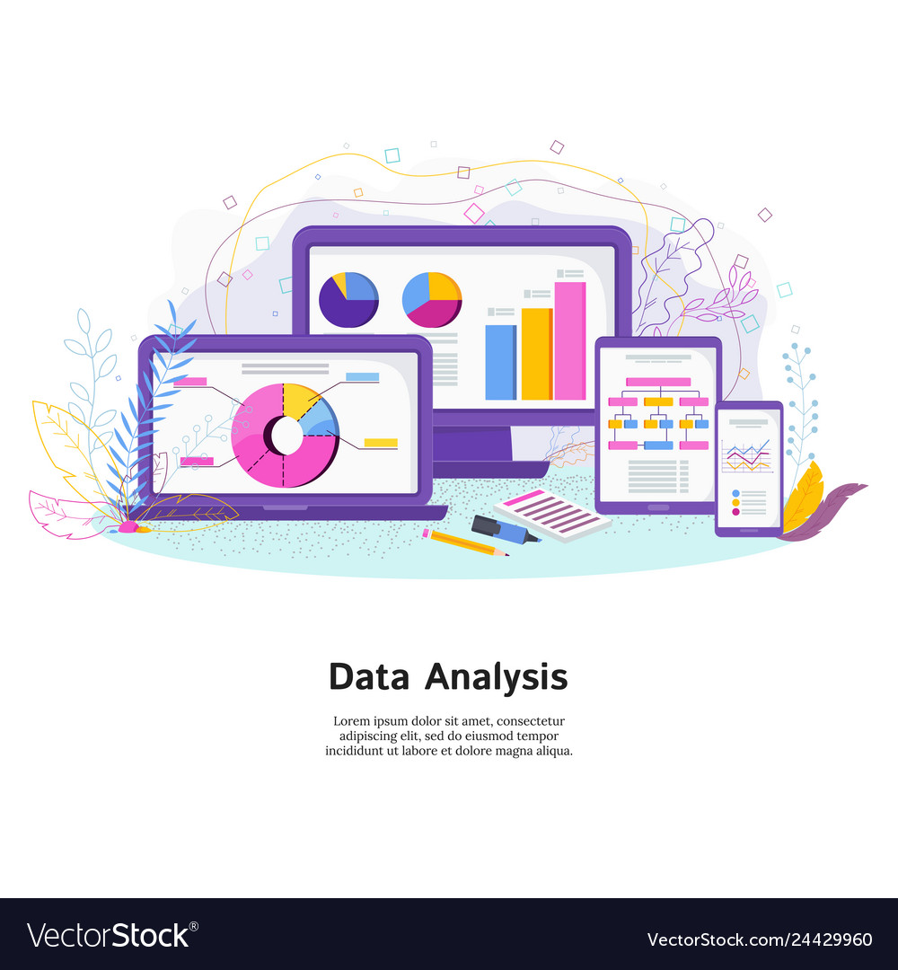 Data analysis software for mobile devices vector image Data analysis software for mobile devices