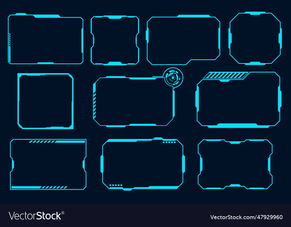 Futuristic set hi tech frame element technology
