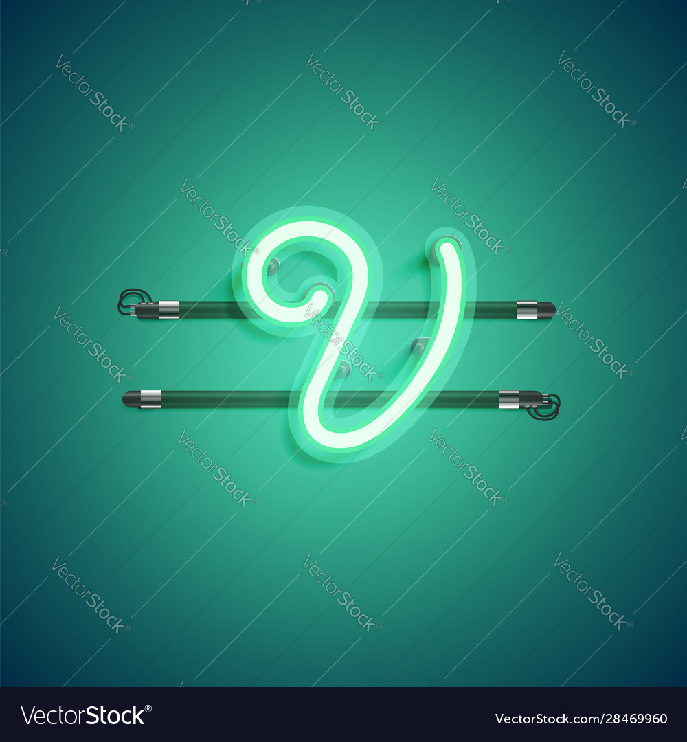 Green neon character vector image Green neon character