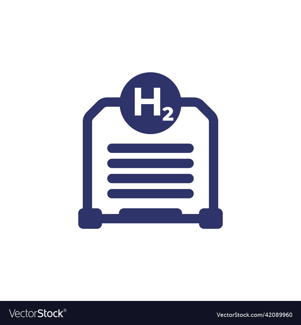 Hydrogen cell icon on white