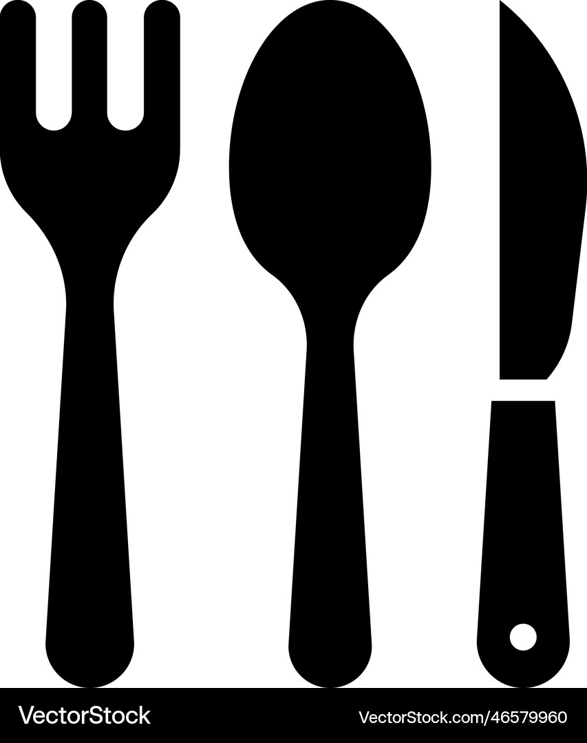 Kitchen cutleries solid icon style Royalty Free Vector Image