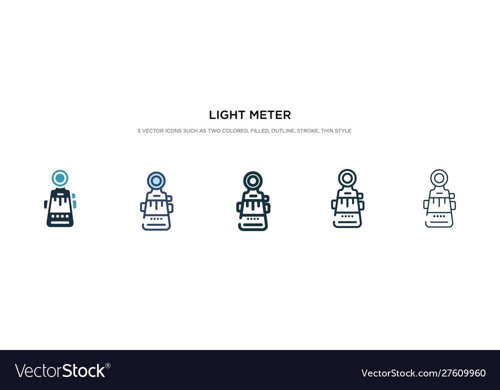 Light meter icon in different style two colored vector image Light meter icon in different style two colored