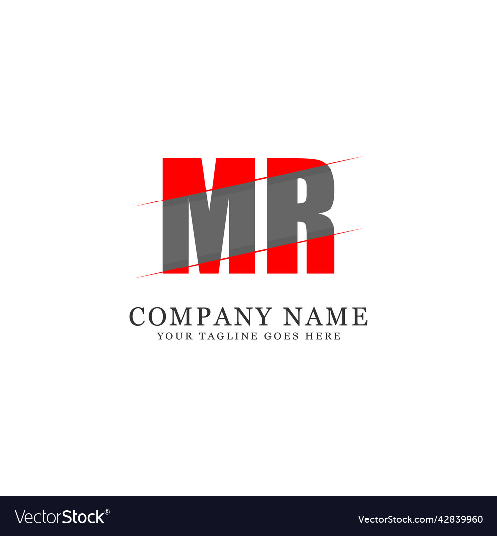 Mr initial name logo design template letter Vector Image