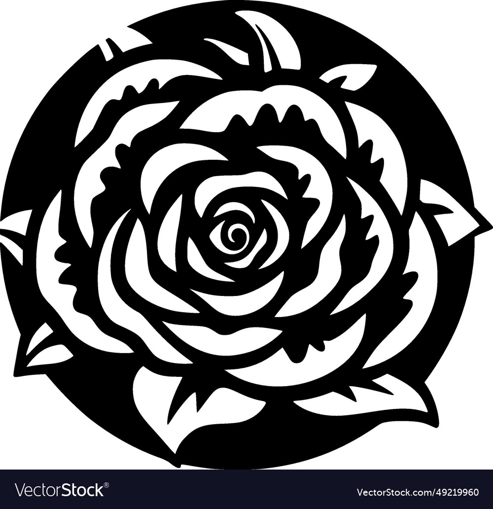 Rose - black and white Royalty Free Vector Image