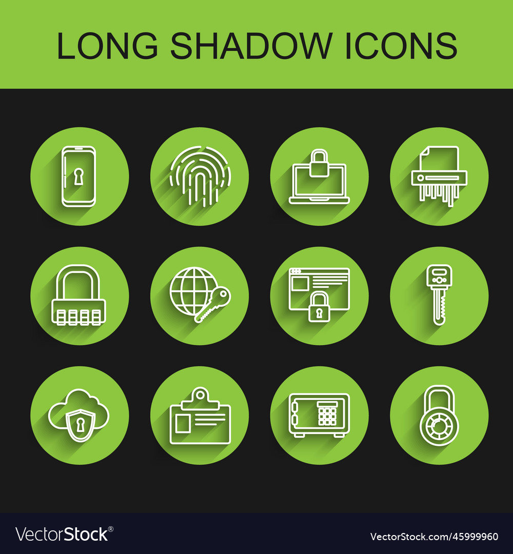 Set line cloud and shield identification badge