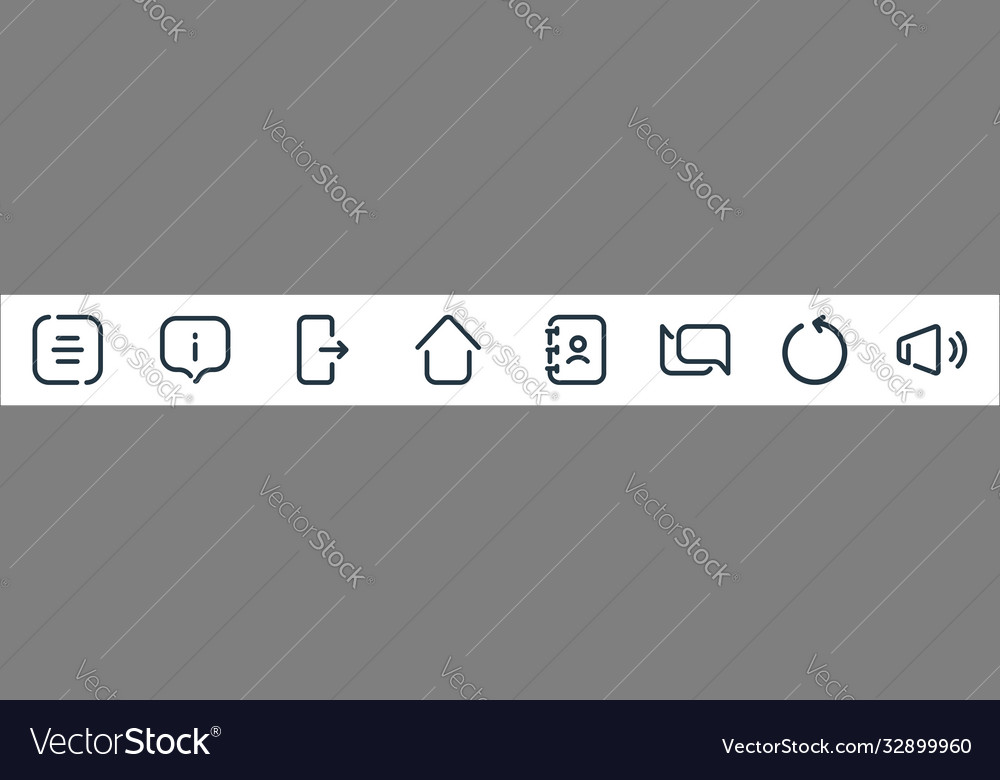 User interface line icons linear set quality vector image User interface line icons linear set quality