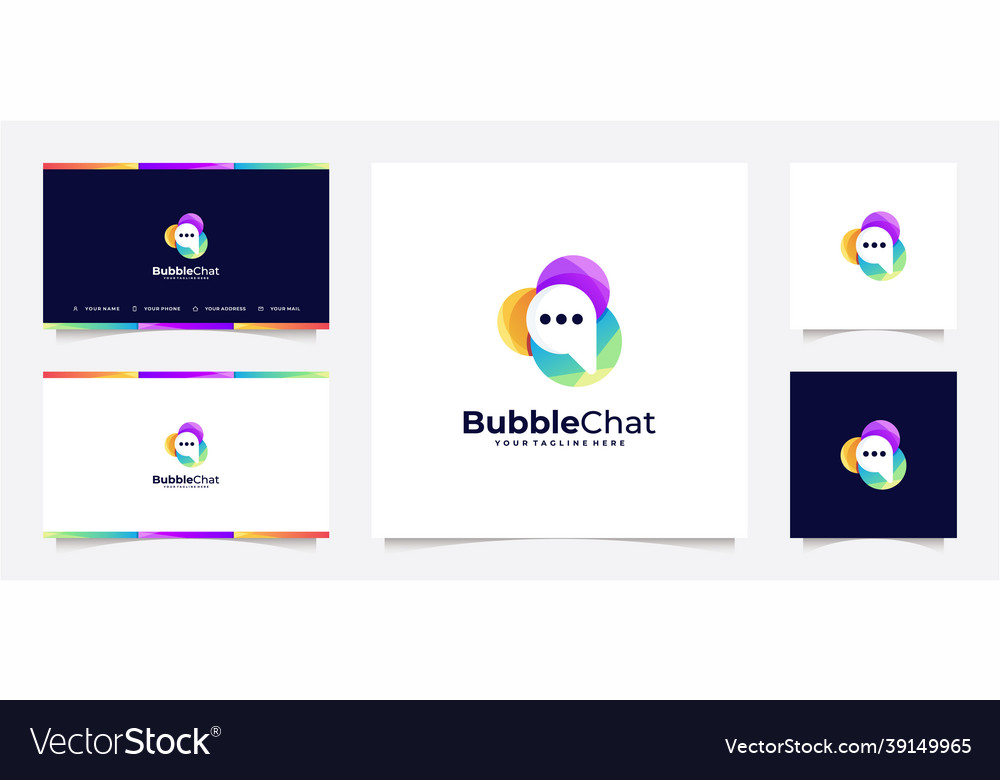 Abstract bubble chat logo gradient and business