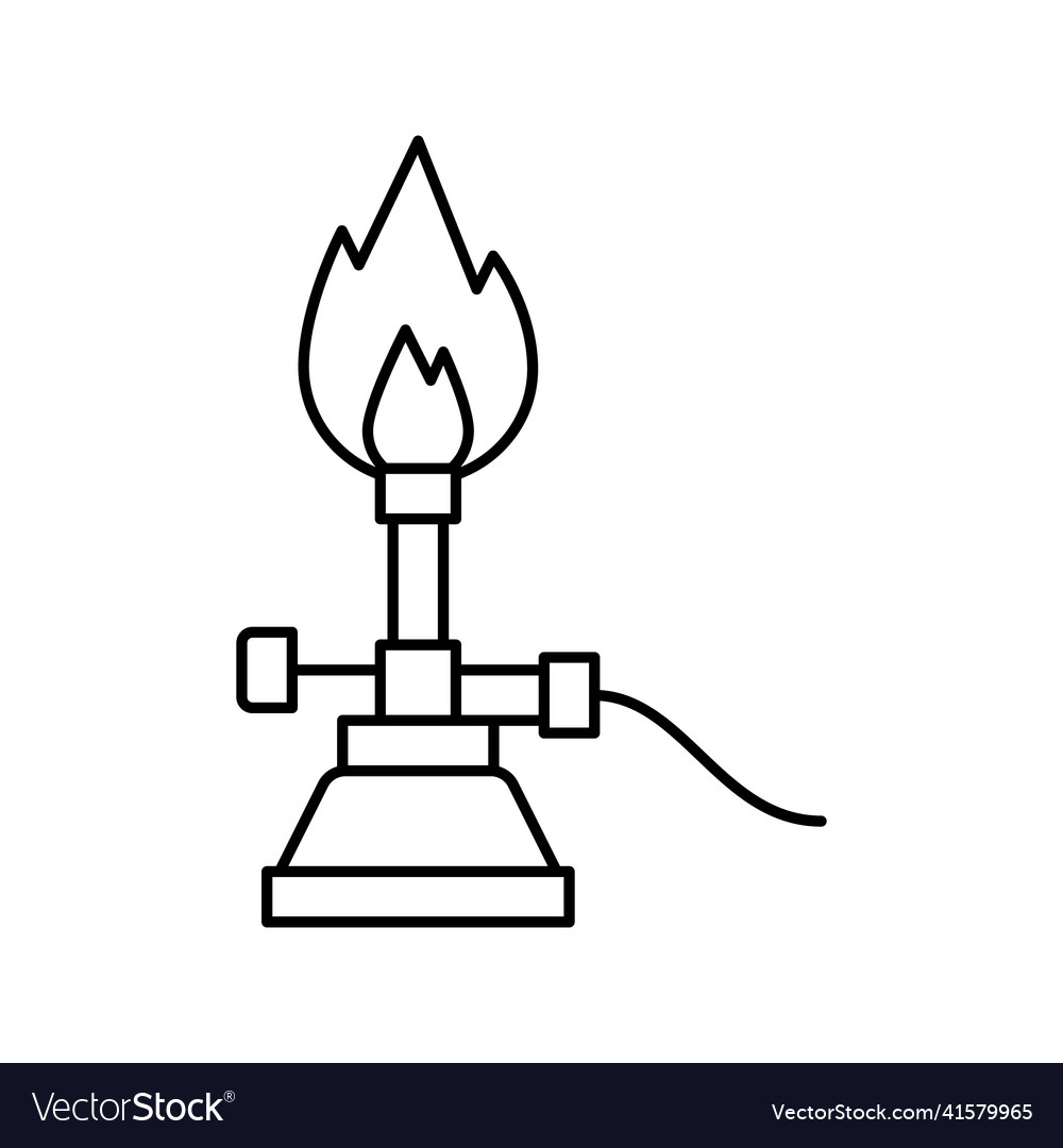 Burner equipment line icon isolated