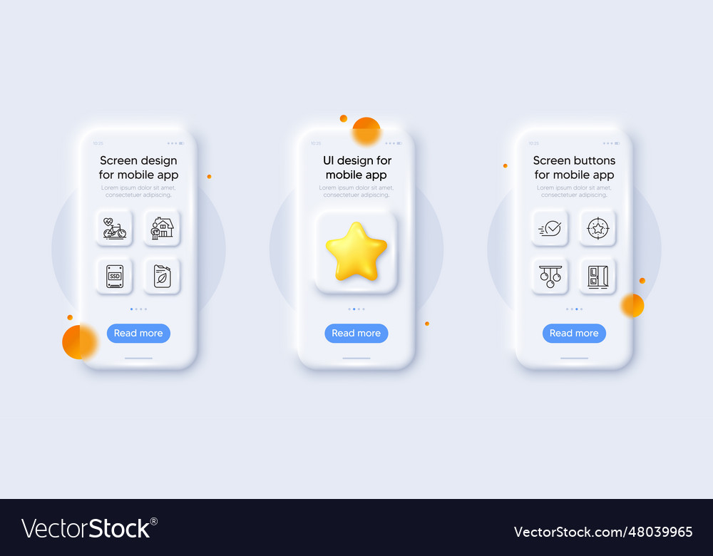 Checkbox ssd and ceiling lamp line icons pack vector image Checkbox ssd and ceiling lamp line icons pack