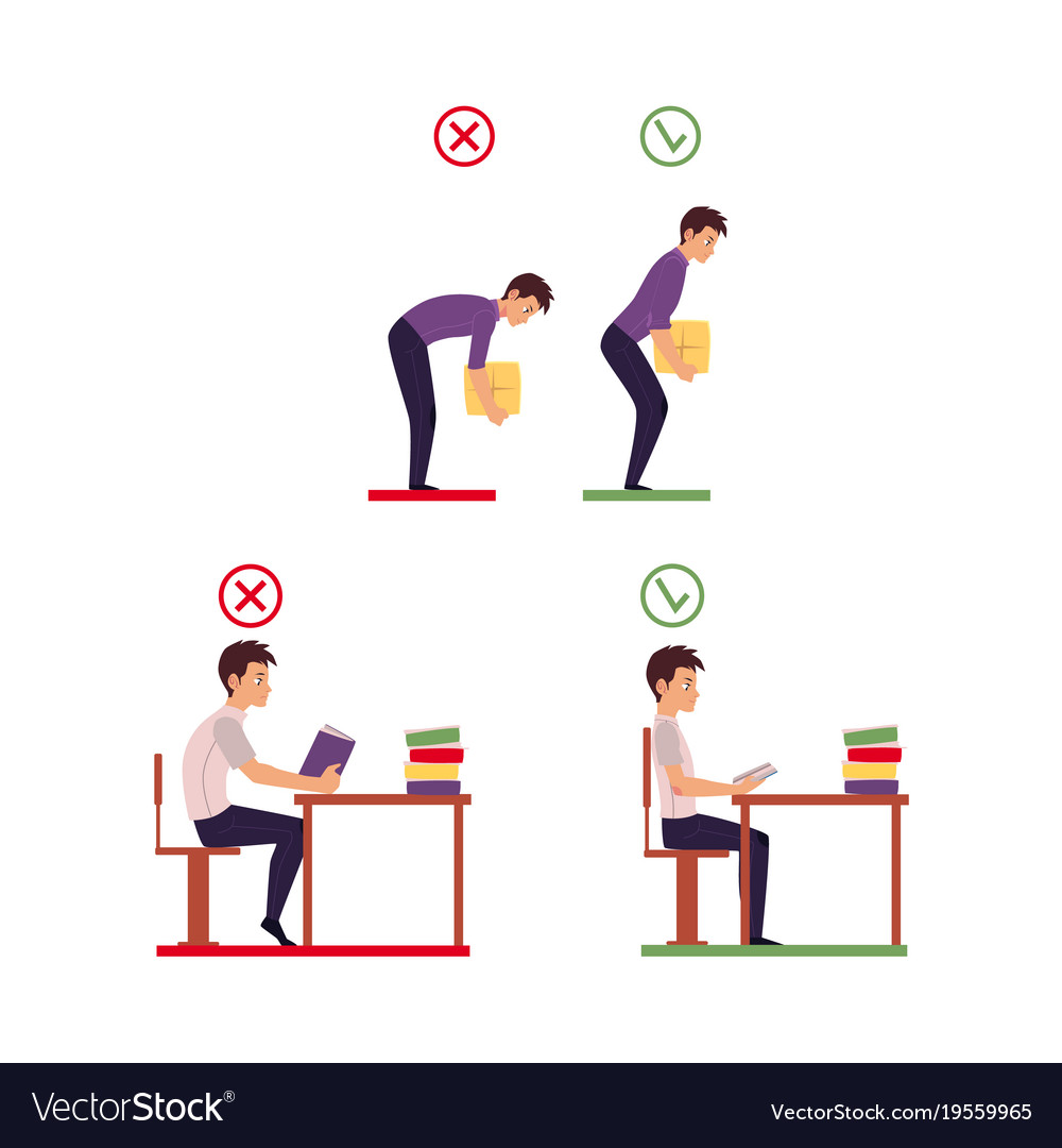 Correct incorrect head sitting at desk