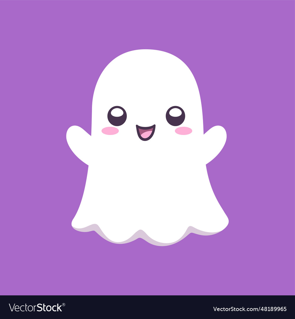 Cute funny happy ghost cartoon childish spooky Vector Image