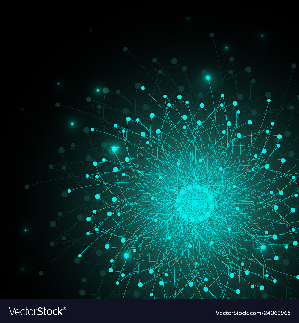 Geometric pattern with connected lines and dots vector image Geometric pattern with connected lines and dots