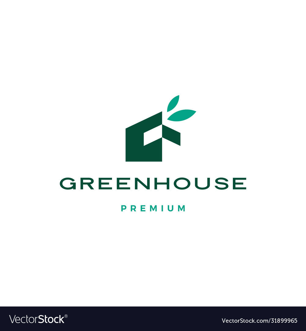 Green house leaf roof logo icon