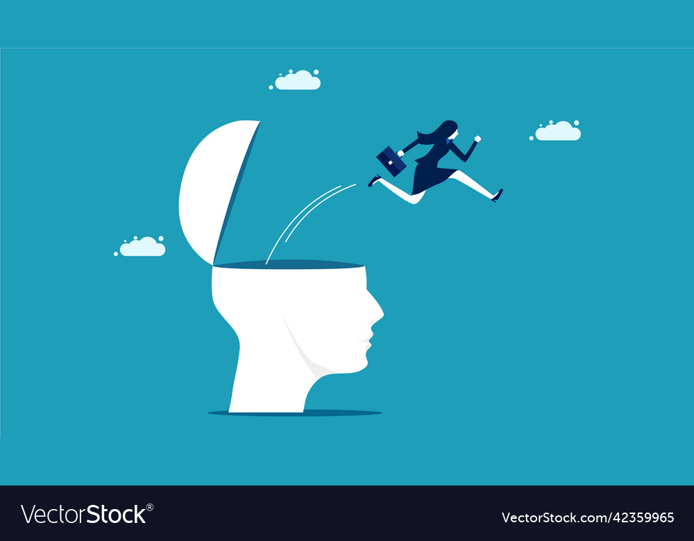 jump-out-of-your-old-thinking-escape-from-vector-image