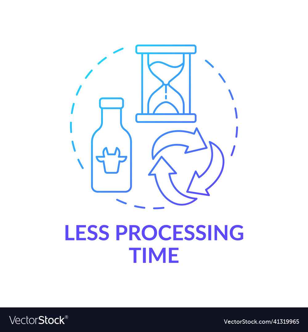 Less processing time blue gradient concept icon Vector Image Less processing time blue gradient concept icon