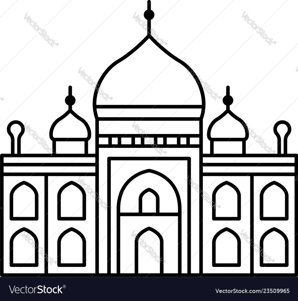 Muslim temple icon outline style Royalty Free Vector Image