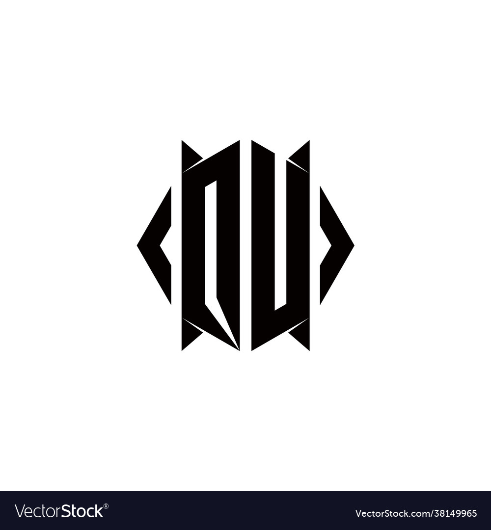 Qu logo monogram with shield shape designs