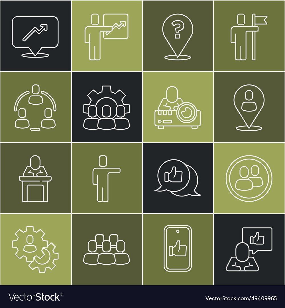 Set line hand like project team base worker Vector Image Set line hand like project team base worker